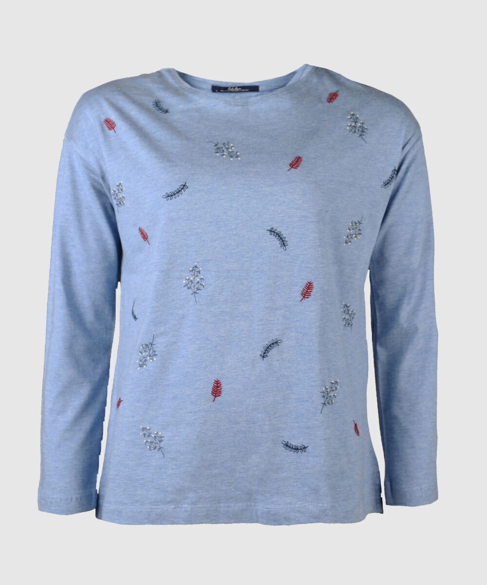 بلوز زنانه گلدوزی برگ