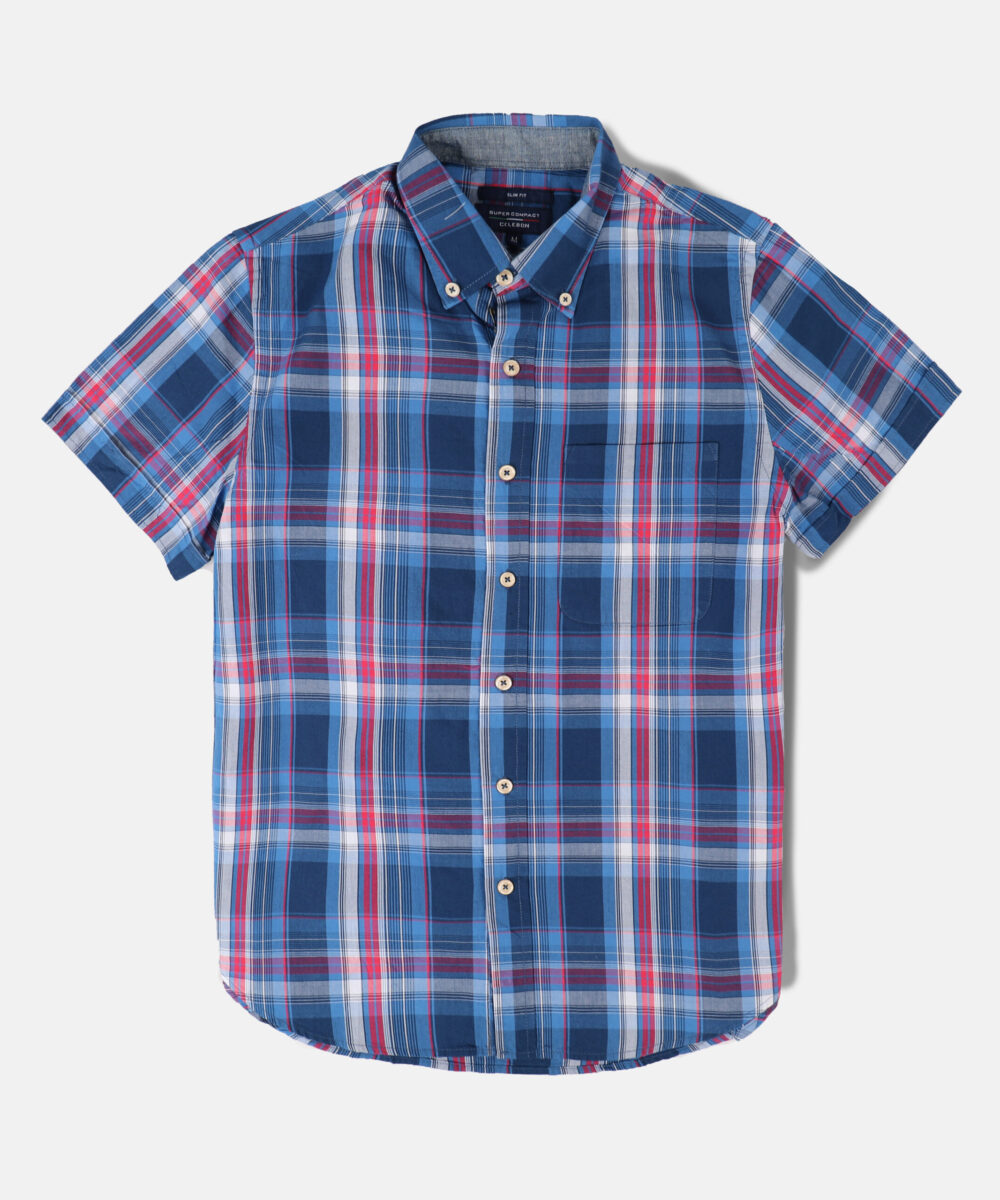 پیراهن مردانه آستین کوتاه چهارخونه