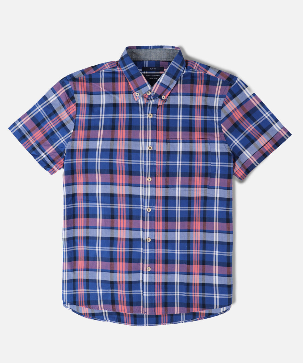 پیراهن مردانه آستین کوتاه چهارخونه