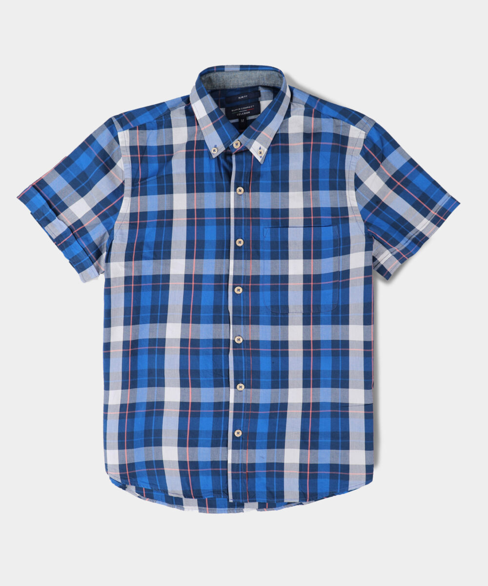 پیراهن مردانه آستین کوتاه چهارخونه