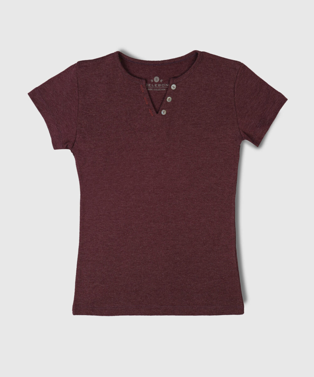 تیشرت زنانه سه دکمه