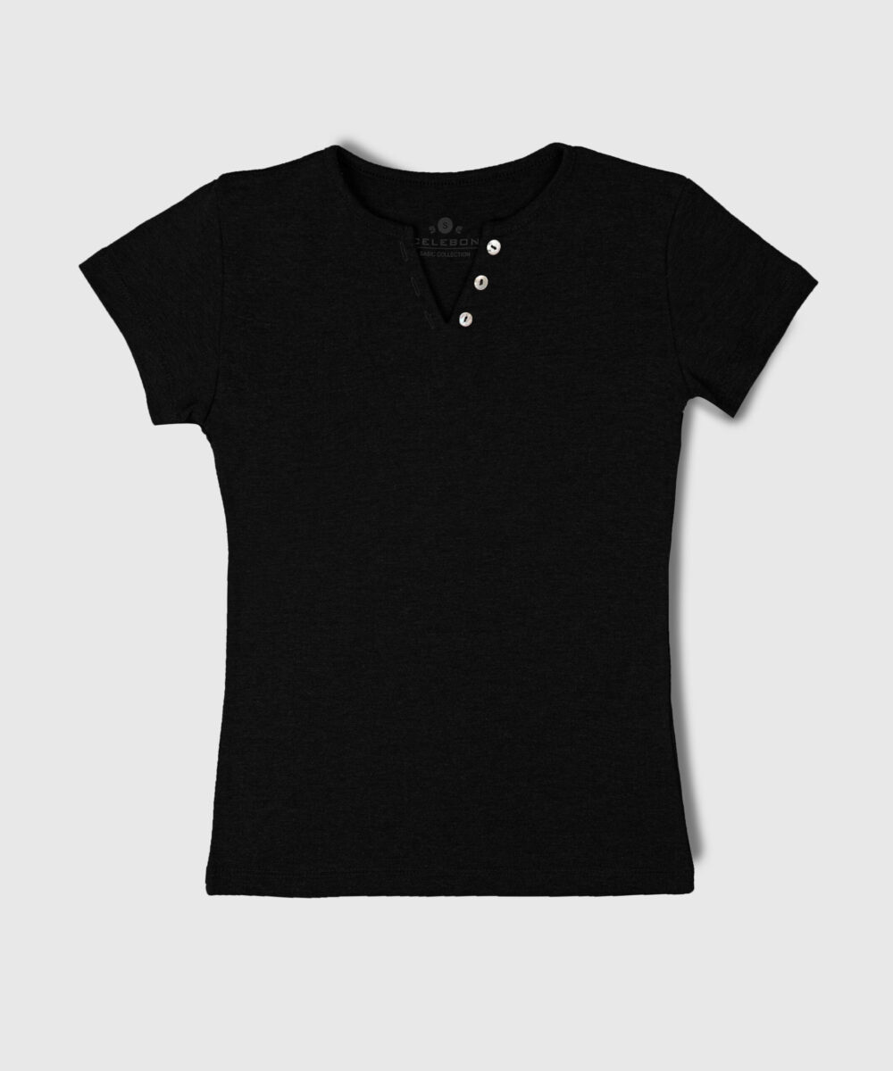 تیشرت زنانه سه دکمه