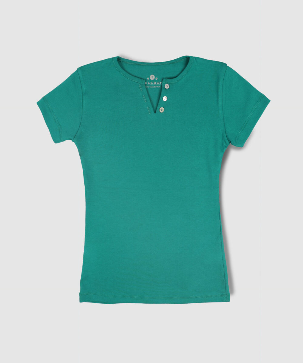 تیشرت زنانه سه دکمه