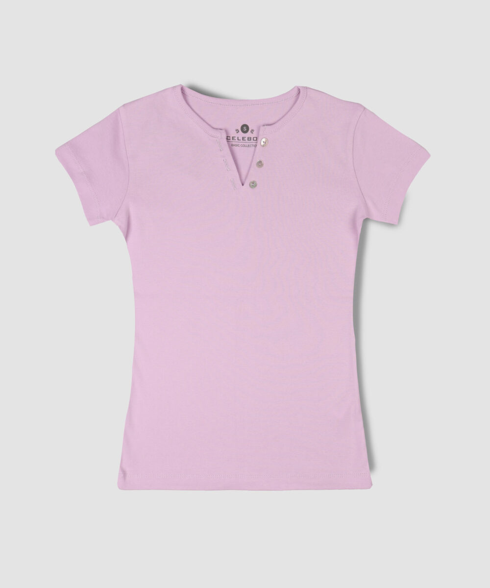 تیشرت زنانه سه دکمه