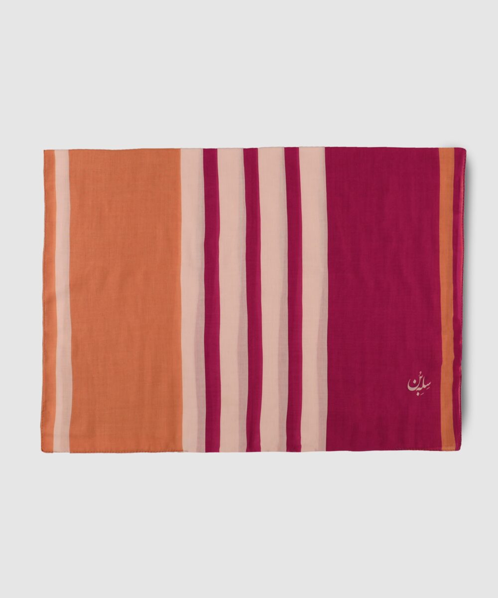 شال زنانه راه راه بنفش